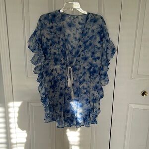 BLUE ISLAND BEACHWEAR so XS tie front COVERUP GUC B52